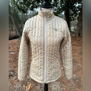 Ariat Commuter Quilted Insulated Jacket Champagne Gold Sz Small Full Zip Winter